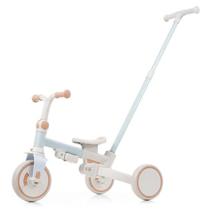 English Elm 7 in 1 Convertible Toddler Trike Aluminum Foldable Push Bike with Canopy for Ages 1 to 6 Blue N726P248345C