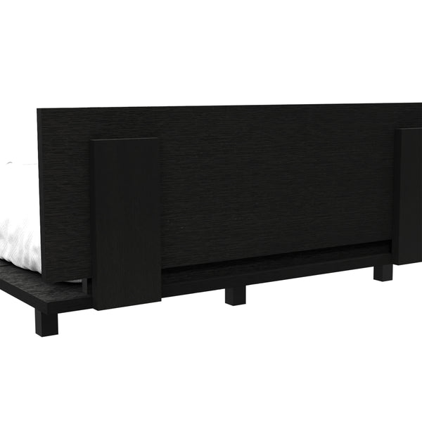 English Elm Portoalegre Twin Bed Base with Headboard in Black, 441 LB Capacity, 13.7" Headboard, Modern Classic стиль B128S00108