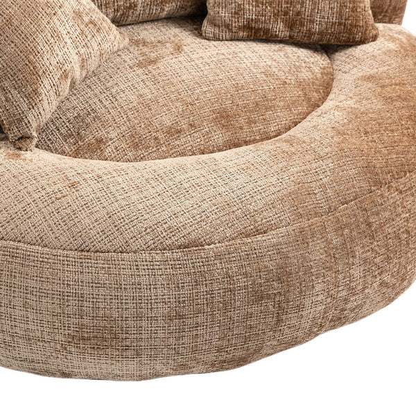 English Elm Lazy Sofa Oversized Ergonomic Bean Bag Lounger with High Wrap Back, Plush Chenille Foam Comfort for Living Room, Bedroom, Office Coffee W395P252063
