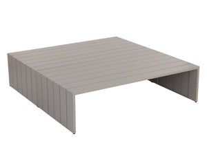 Sunpan Verin Coffee Table - Modern Outdoor Design with Durable Powder Coated Aluminum for Stylish Spaces Greige