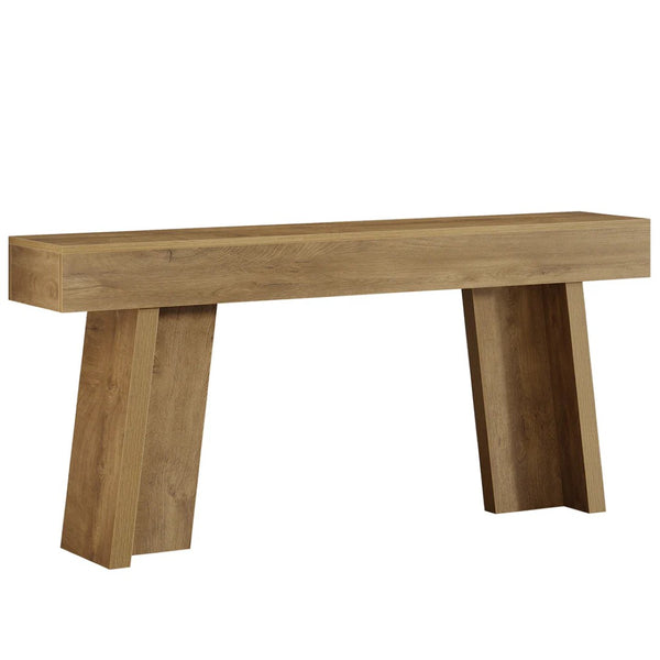 English Elm Hall Console Table Industrial Rustic Two Tier Wood Tone Metal Frame Entryway Sofa T3971P456424
