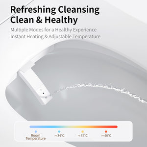 English Elm Smart Toilet Bidet One Piece Elongated Auto Seat Heated Wash Hands Free Design W3402P402915