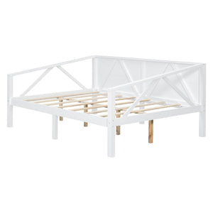 English Elm Twin Daybed Frame Solid Pine Sofa Bed for Guest Room Studio or Teen Bedroom White N708P266726K