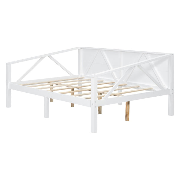 English Elm Twin Daybed Frame Solid Pine Sofa Bed for Guest Room Studio or Teen Bedroom White N708P266726K