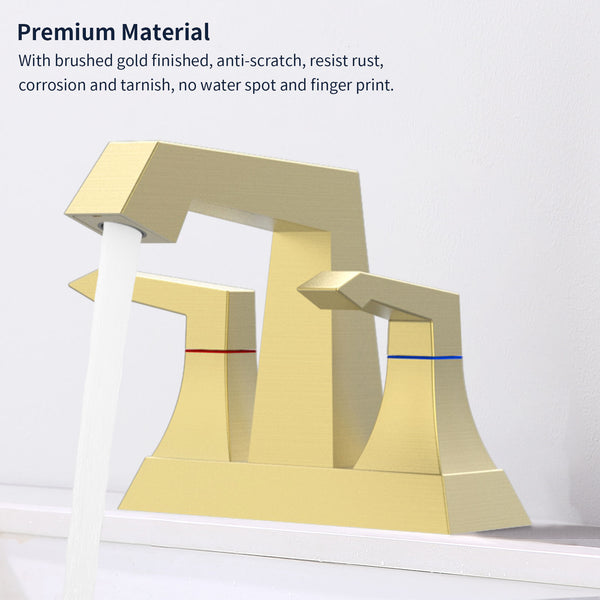 English Elm 2-Handle Modern Brushed Nickel Bathroom Faucet With Drain & Supply Kits, Durable & Easy Install T3177P277483
