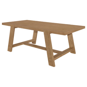 English Elm Gavilon Brown Rectangular Trestle Base Dining Table — Modern Farmhouse Wood Dining Table, 83.75" L B062S01221