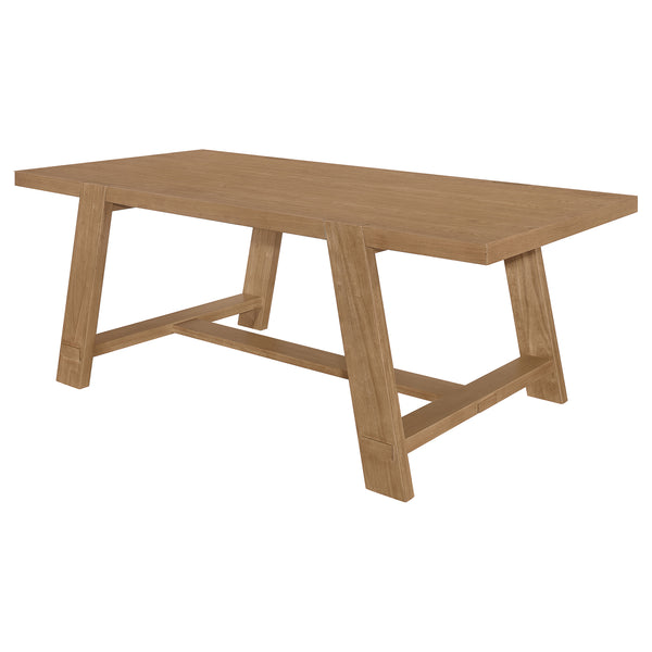 English Elm Gavilon Brown Rectangular Trestle Base Dining Table — Modern Farmhouse Wood Dining Table, 83.75" L B062S01221
