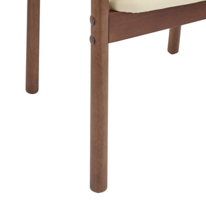 English Elm Christopher Knight Home® - 2 Elegant Dining Chairs Set with Rubber Wood Frame, 300lb Capacity, Beige PU Cushions, Versatile Home Seating N779P298396D