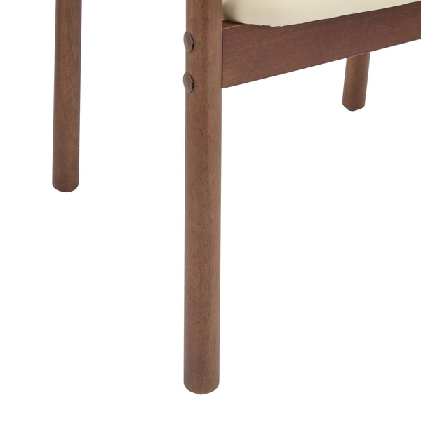 English Elm Christopher Knight Home® - 2 Elegant Dining Chairs Set with Rubber Wood Frame, 300lb Capacity, Beige PU Cushions, Versatile Home Seating N779P298396D