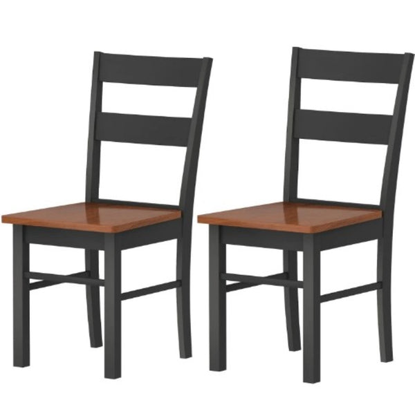 English Elm Wood Windsor Spindle Back Dining Chair Set of Four Solid Rubberwood Farmhouse Matte Black T3971P429713