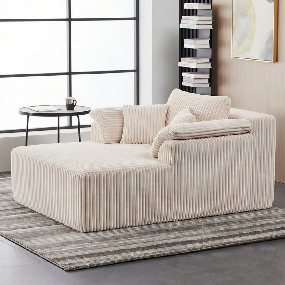 English Elm 60inch Corduroy Cloud Chaise Lounge Deep Foam Boneless Sofa for Living Room Retreat W1919P414124