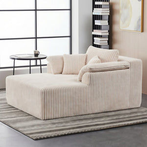 English Elm 60inch Corduroy Cloud Chaise Lounge Deep Foam Boneless Sofa for Living Room Retreat W1919P414124