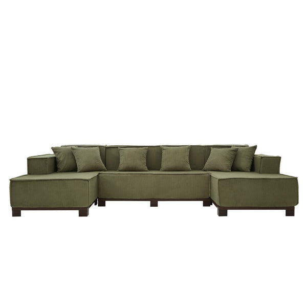 English Elm Swivel Barrel Accent Chair Chenille Tufted Round Club Seat for Living Room Lounge Green N719S002220F