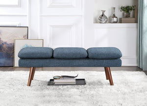 OSP Home Furnishings Amanda 54" Mid-Century Bench Navy