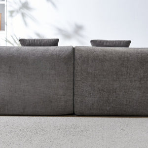 English Elm 111" L Shaped Cloud Sofa Plush Chenille Upholstered High Density Foam Apartment Living Room Grey W1669S00058