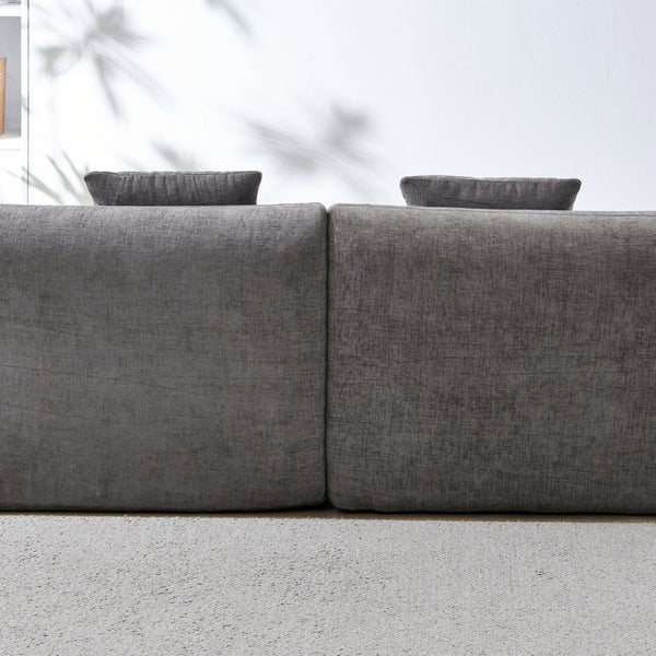 English Elm 111" L Shaped Cloud Sofa Plush Chenille Upholstered High Density Foam Apartment Living Room Grey W1669S00058
