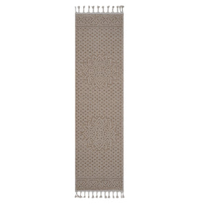 English Elm Guros Collection 2X8 Beige Medallion Runner Rug - Durable, Stain-Resistant, Indoor/Outdoor Accent B189P183476