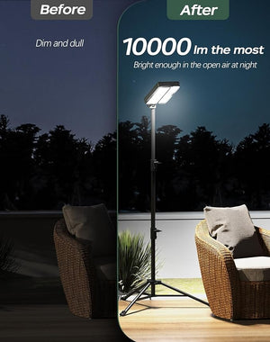 English Elm 10000lm Rechargeable Work Light 15000mAh Telescopic 72" with Detachable Lamp, USB-C & Solar Power W3355P391566