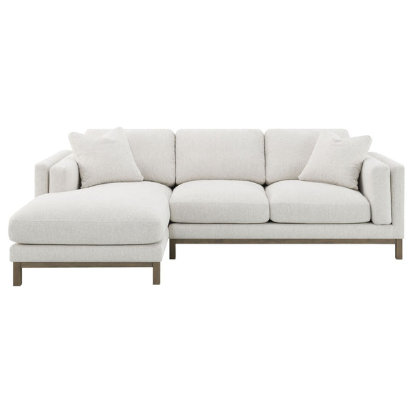 English Elm O'brien Sectional with Chaise Plush Sand Fabric Contemporary Living Room Sofa B062S01529