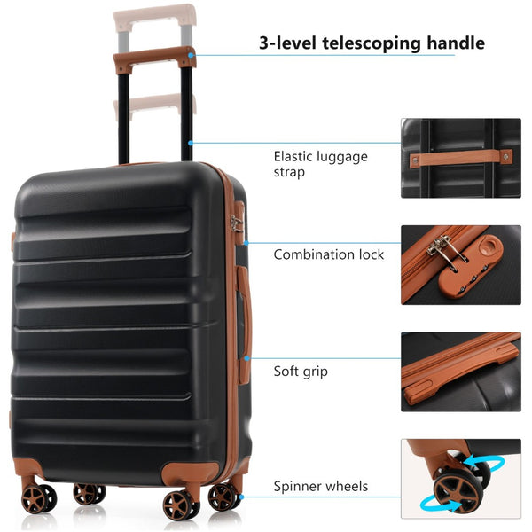 English Elm 6-piece Abs Hardshell Suitcase Set Spinner Wheels Nested Storage Travel Ready N730P262652B