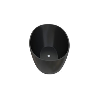 English Elm 65" Freestanding Soaking Bathtub Matte Black Stone Resin with Integrated Acrylic Shelf T3785P490210