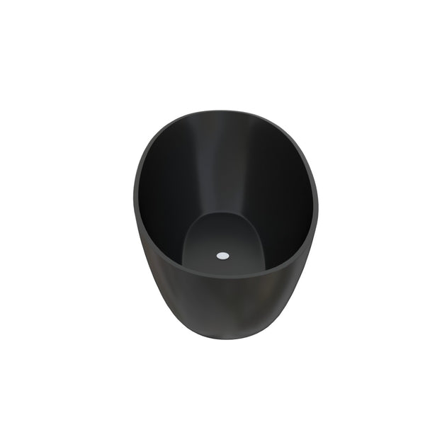 English Elm 65" Freestanding Soaking Bathtub Matte Black Stone Resin with Integrated Acrylic Shelf T3785P490210