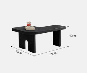 English Elm Modern Black Extendable Nesting Coffee Table Set 70.86" — Splicing Design, Space-Saving Durable MDF Surface W2295P365033