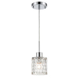 Ezra 4.5'' Wide 1-Light Mini Pendant - Polished Chrome with Textured Clear Crystal 17424/1 Elk Lighting