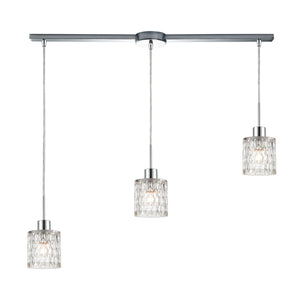 Ezra 36'' Wide 3-Light Linear Pendant - Polished Chrome with Textured Clear Crystal 17424/3L Elk Lighting