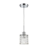 Ezra 4.5'' Wide 1-Light Mini Pendant - Polished Chrome with Textured Clear Crystal 17424/1 Elk Lighting