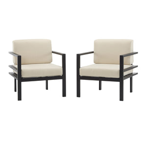 English Elm Christopher Knight Home® - [Set Of 2] 27.7'' Modern Lounge Chairs With Weather-Resistant Cushions For Stylish Outdoor Comfort N767P237029B_2