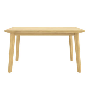English Elm Rustic Minimalist Rubberwood Dining Table with Tapered Legs for Small Apartment Spaces Natural N752P368503A