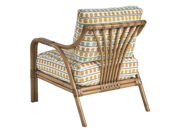 Calatrava Raffia Accent Chair with Brass Hardware and Down Cushion for Coastal Living Spaces