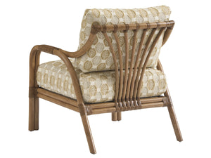 Calatrava Raffia Accent Chair with Brass Hardware and Down Cushion for Coastal Living Spaces