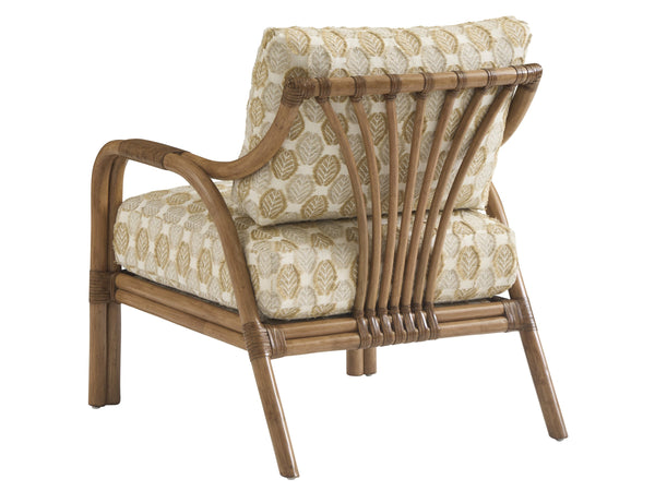 Calatrava Raffia Accent Chair with Brass Hardware and Down Cushion for Coastal Living Spaces