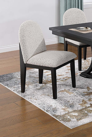 English Elm Traditional 7-Piece Dining Set With Trestle Table & 6 Plush Chairs - Expanding Butterfly Leaf Design B011S01803-GIGA