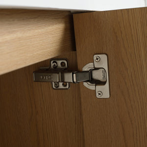 English Elm 60" 60" Wall-Mounted Bathroom Vanity with Double Resin Sink, 4 Soft-Closing Doors, Oak Finish W1972P315223