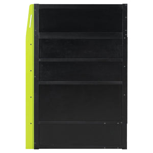 English Elm Twin Gaming Loft Bed with Desk Rgb Lighting and Multi-tier Shelves for Teen Rooms Green LT000160AAG