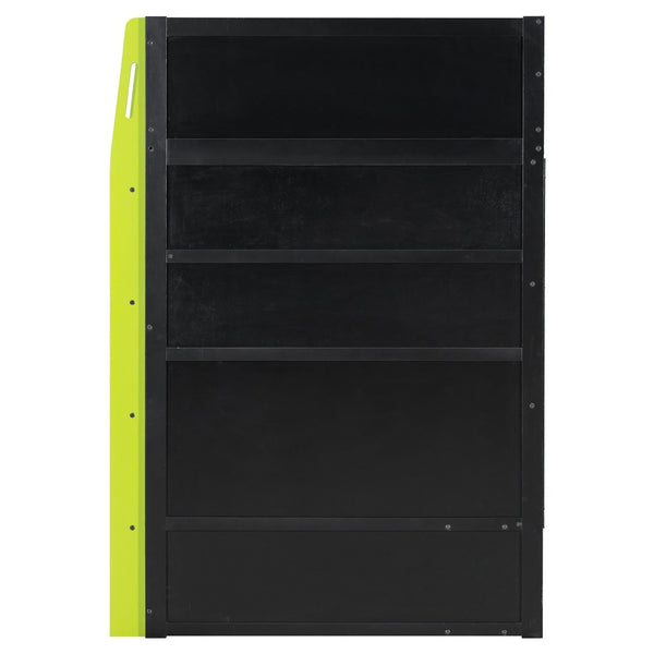English Elm Twin Gaming Loft Bed with Desk Rgb Lighting and Multi-tier Shelves for Teen Rooms Green LT000160AAG