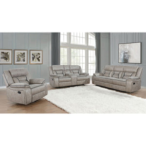 English Elm Brazelton Elegant Upholstered Swivel Glider Recliner in Performance Leatherette with Pillow Arms, Luxe Comfort taupe B062P357786