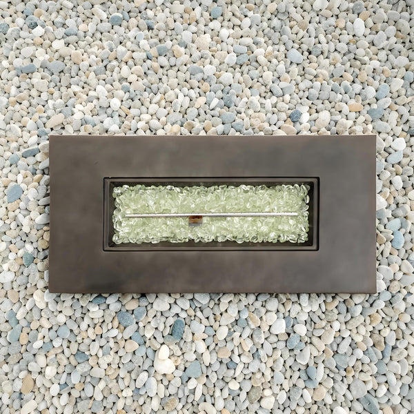 English Elm 42" Propane Fire Pit Table 50,000 BTU Rectangular MgO Top Hidden Tank Cover Glass Beads, ETL Reviewed W853P293858