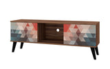 Manhattan Comfort Doyers Mid-Century Modern TV Stand Multi Color Red and Blue 174AMC213