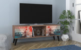 Manhattan Comfort Doyers Mid-Century Modern TV Stand Multi Color Red and Blue 174AMC213