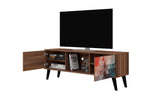 Manhattan Comfort Doyers Mid-Century Modern TV Stand Multi Color Red and Blue 174AMC213