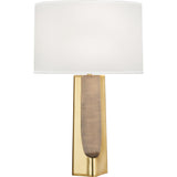 Robert Abbey Margeaux Table Lamp Modern Brass Finish with Matte Modern Brass Accents White Oval Organza Shade