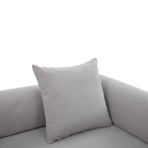 English Elm UNITED modular foldable sofa with metal frame, corduroy upholstery, side pocket & quick assembly convenience Light Gray W1568P374133