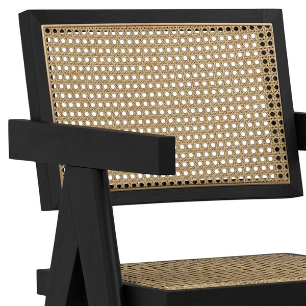 English Elm Regina Dining Armchair Set Of 2 - Mid-Century Modern Beechwood Chairs With Rattan Comfort & Style B136P266928-GIGA