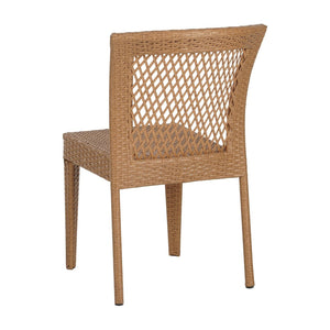 English Elm 7 Piece Outdoor Dining Set Acacia Wood Live Edge Table Woven Rattan Chairs Patio N762S000027AAA