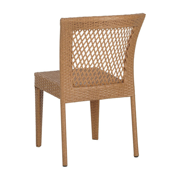 English Elm 7 Piece Outdoor Dining Set Acacia Wood Live Edge Table Woven Rattan Chairs Patio N762S000027AAA