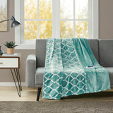 Beautyrest Heated Ogee Casual Throw BR54-0539 Aqua